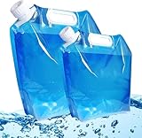Luxiremi 10L+5L Faltbare Trinkwasserkanister Aufbewahrungstasche Tasche für Camping Wandern Picknick Grillen (Blau)