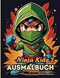 Ninja Kids 2 - Ausmalbuch: Das Malbuch für groß und klein, Kinder und Erwachsene - 40 Ninja Kids Illustrationen zum Ausmalen