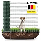 horizont Begrenzungszaun FIX, mobiler Zaun 20m lang & 80cm hoch, engmaschig 17x17mm, 12 Fiberglaspfähle, Beetschutz, Gartennetz, ideal für Camping, Hundezaun, Absperrzaun, Steckzaun