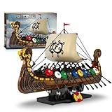 Ebortsin Piratenschiff Bausteinset, Wikingerschiff Bausteine Spielzeug Mittelalterliche Segelschiff Modellbausatz Bausteine Set, Geschenk für Abenteuerlustige Jungen und Freunde, 2547 Teile