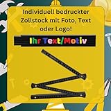 Zollstock individuell bedruckt mit Logo, Foto oder Text |Glieder-Maßstab mit Firmen-Logo oder Bild und Wunsch-Text | Meterstab individuell personalisierbar | schwarz 1 Stück