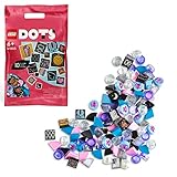 LEGO 41803 DOTS Ergänzungsset Glitzerpracht für Armbänder, Bastelset für Kinder, DIY Taschenanhänger, Informationstafel und Ablagefächer mit extra Steinchen