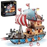 Piratenschiff Baustein Set mit LED-Licht,916 Teile Piratenschiff Klemmbausteine Mittelalterliches Segelschiff Modell Piraten Abenteuer Bauspielzeug Geschenk für Erwachsene Kinder Jungen ab 8+ Jahren