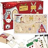 Wichtel Adventskalender 2024, 24 Tage Countdown Kalender Wichteltür Set, Wichteltür Komplettset inkl. Backset, Baustelle, Miniatur Wichtel Zubehör, Weihnachtswichtel Set für Kinder Wichtelhaus