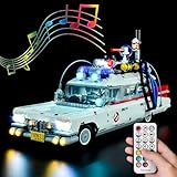 Kyglaring RC& Musikalisches LED-Licht-Set für Lego Icons Ghostbusters Ecto-1 Auto Baukasten, Das Beleuchtungsset entworfen für Lego 10274; Ideen Light Geschenke, Mehrere Versionen (RC Sound Version)