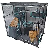 Kitty City Claw Indoor & Outdoor Mega Kit Katzenmöbel Katzenschläfer Outdoor Zwinger Wellpappe Katzenkratzer Schwarz