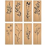 BUYGOO Holzstempel für DIY Craft, Pflanzen- und Blumenmuster, Vintage-Gummi-Stampfen, Geschenkanhänger