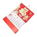 NUOBESTY Familienkalender Anzeigen Jahreskalender 2023 Papier Zum Aufhängen Wandkalender Chinesisches Neujahrsdekor Goldfolie