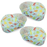 Kaffeehaus Diamant Dino Muffinförmchen 50 Stück in blau, Muffinförmchen aus Papier zur Zubereitung von Cupcakes & Muffins, ideal für Kinder-Geburtstage, Partys & Feiern