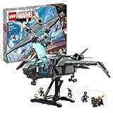 LEGO Marvel Der Quinjet der Avengers, Spielzeug Superhelden-Raumschiff mit Thor, Iron Man, Black Widow, Loki und Captain America Minifiguren 76248