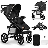 LIONELO Annet Plus Buggy bis 22 kg mit Liegefunktion, Kinderwagen klein zusammenklappbar mit Zubehör, Eva-Schaum-Räder, Moskitonetz, Fußdecke Getränkehalter, Korb