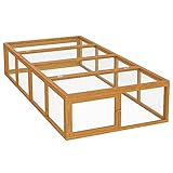 Wiltec XXL Freilaufgehege Holz 1800 x 900 x 480 mm, Kasten Stall mit klappbarer Abdeckung, Kleintierstall Kaninchen Hasen, Freigehege