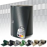 Floordirekt Sichtschutzstreifen 19 cm x 35 m mit Befestigungsclipse | Sichtschutzfolie | Windschutz | Stabmattenzaun | Gartenzaun | Blickdicht | Für Gittermatten-Zäune | (Anthrazit)