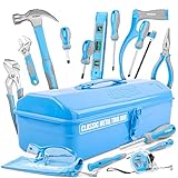 Hi-Spec 33 teiliges blaues Werkzeugset für Anfänger mit Metall Werkzeugkoffer. Komplettes Werkzeug für Kinder und Erwachsene DIY Anfänger