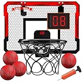 UCAMP Mini Basketballkorb Indoor für Kinder, Mit 4 Bällen, 2 Netzen und Anzeigetafel, Über die Tür, Basketball-Spielzeug für 3-12 Jahre Alte Jungen und Mädchen