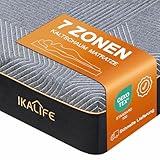 IKALIFE 7-Zonen Matratze Kaltschaum Kaltschaummatratze 90 x 200 cm, Gel Memory Foam Mattress, H3 Mittelfest Super Weich, 20 cm Hoch, Oeko-TEX 100 Zertifiziert, Atmungsaktive Rollmatratze, Schwarz