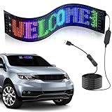 Rupse LED-Laufschrift, Flexibler LED Anzeigetafel mit Bluetooth Smart App,LED Namensschild Programmierbar, Schild für Auto, LKW,Geschäft, Bar, Graffiti, Text, Animation Anzeige