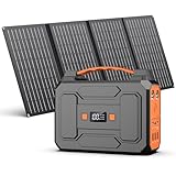 Powkey Powerstation mit Solarpanel 99Wh/27000mAh Tragbare Powerstation mit 40W Faltbare Solarpanel 100W Solargenarator mit 230V AC Ausgang/18W USB-A/USB-C für Wohnmobil Camping