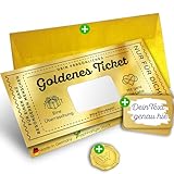 Das GOLDENE TICKET: Gutschein Karte zum selber ausfüllen mit Rubbelaufkleber | Geschenk Idee für Frauen, Männer, Freundin, Freund, Mama | Geburtstagsgeschenk | Rubbellos machen | Geburtstagskarte (1)