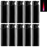 Bulentini Turbo Sturmfeuerzeug Black ZS 1-10, ROTE Flamme Gas Jet Flame Lighter (10x Schwarz (10 Feuerzeuge))