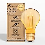 greenandco LED Vintage Glühbirne zur Stimmungsbeleuchtung | E27 A60 | gold | 2W 65lm | 1800K extra warmweiß | 320° | 230V | flimmerfrei | nicht dimmbar | Edison Glühbirne