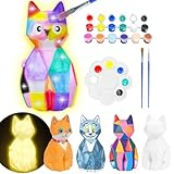 FGZU Katzenlampe Bastelset Kinder ab 6 jahre, Kreatives Geschenk Mädchen 6 7 8 9 10 Jahre, Basteln Mädchen 6-12 Jahre, DIY Katze Spielzeug Kinder Ostern Geschenkideen