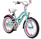 BIKESTAR Kinderfahrrad für Mädchen ab 4-5 Jahre | 16 Zoll Kinderrad Cruiser | Fahrrad für Kinder Mint | Risikofrei Testen