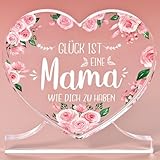 Alishomtll Geschenke für Mama, Einzigartige Herzförmiges Acryl Dekoration, Geschenk zum Muttertag von Tochter Sohn, Geschenke für Beste Mama, Geschenk Geburtstag Jahrestag Weihnachten für Mama