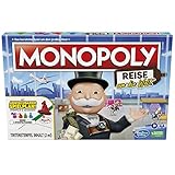 Hasbro Monopoly Reise um die Welt, Brettspiel für Kinder und Erwachsene, perfekt zum Mitnehmen und die Welt kennenlernen, mit dem bekannten Mr. Monopoly, ab 8 Jahre geeignet (deutsche Ausgabe)