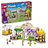LEGO Friends Pflanzencafé und Blumenkiosk - Spielzeug mit 4 Minifigur, 1 Katzenfigur, Straßenbahn und Küchenzubehör - Gebäck, Tassen & Teekanne – Geburtstagsgeschenk für Mädchen ab 9 Jahren – 42671