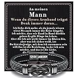 YADOCA Armband Männer Ich Liebe Dich Geschenke für Herren Lederarmband Geschenk Ehemann Weihnachten Geschenk für Freund Jahrestag Geschenk für Ihn Hochzeitstag Geschenke für Männer zum Valentinstag