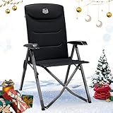 TIMBER RIDGE Campingstuhl Faltbar Hohe Lehne mit 4 Positionen verstellbar bis 150kg Klappstuhl Camping Gepolstert Faltstuhl Liegestuhl mit Tasche für Garten Balkon Wohnmobil