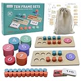 Montessori Mathe Spielzeug Holz Zahlen Lernen Lernspielzeug Montessori Mathematik Lernspiele Lernen Zahl und Zählung Motorikspielzeug für Kinder 2-6 Jahre