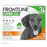 FRONTLINE Combo Hund S gegen Zecken, Flöhe & Haarlinge (kleine Hunde 2 bis 10 kg) - 3X Pipetten für bis zu 3 Monate Schutz - auch gegen Floheier, Larven & Puppen im Haushalt - wasserfest