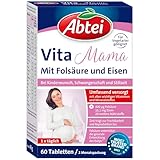 Abtei Vita Mama - Nahrungsergänzungsmittel bei Kinderwunsch, Schwangerschaft und Stillzeit - mit allen wichtigen Vitaminen und Mineralstoffen - vegetarisch – 1 x 60 Tabletten