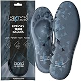 biped MEMORY TECH Foam Einlegesohlen - Weiche Premium Einlegesohlen Herren & Damen - Memory Schaum Einlagen für alle Schuhe, Sneaker & Stiefel - Schuheinlagen für Sport & Alltag z2934(43-44)