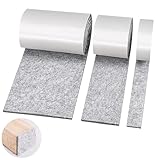 3 Rollen Filzband Selbstklebend(100 * 10cm+100 * 5cm+100 * 2cm), Klebefilz Selbstklebend, Selbstklebender Filz, Filzgleiter Selbstklebend, Schneiden Sie Jede Form, Für Stühle Möbel (Grau)