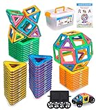 FAOKZE Magnetische Bausteine 52 Teile, Magnetische Bausteine Spielzeug ab 3-10 Jahre alte Mädchen Junge,Magnetblock-Set Weihnachten, Kindergeburtstage.
