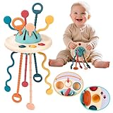 woollywink Baby Spielzeug ab 1 Jahr, Montessori Spielzeug 1 Jahr im Kinderwagen, Sensorikspielzeug für Babys 12-18 Monate +, Lernspielzeug mit Zugschnur in Form eines UFOs zur Entwicklung der Motorik
