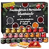 Adventskalender 2025 Marmelade mit 24 leckeren und süßen Fruchtaufstrichen im Frühstücksgläschen á 28g, Marmeladen Feinkost Frühstück Adventskalender 2025, Frühstückskalender für Weihnachten
