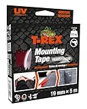 T-Rex Mounting Tape – Doppelseitiges Klebeband extra stark für Montagearbeiten im Innen- & Außenbereich – Dauerhafte Anwendungen ohne Bohren oder Schrauben – hält bis zu 375kg – 19mm x 5m