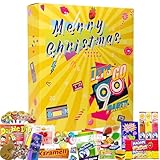 C&T 90er Süßigkeiten Adventskalender 2025 | 24x Retro Candy der neunziger Jahre | Vintage Nostalgie Weihnachts-Kalender mit Süßigkeiten aus der Kindheit