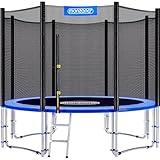 Monzana® Trampolin Ø 366 cm TÜV SÜD GS Zertifiziert Komplettset inkl. Sicherheitsnetz, Leiter, Randabdeckung & Zubehör - Kindertrampolin Gartentrampolin