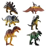FOGAWA 6 Stück Dinosaurier Spielzeug Set Dinosaurier Figuren Kinder Realistische Dinos Spielzeug Tyrannosaurus Rex Modell für Kinder Kindertag Geschenke Kindergeburtstag Party Deko