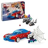 LEGO Marvel Spider-Mans Rennauto & Venom Green Goblin, Spidey-Spielzeug für Rollenspiele mit Superhelden-Figuren und baubarem Auto, Geschenk für Kinder, Jungs und Mädchen ab 7 Jahren 76279