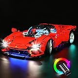 BrickBling 42143 Led Licht Kompatibel mit Lego Ferrari Daytona SP3 - Compatible with Technic Bausteinen Modell,Fernbedienung Dekorationsbeleuchtungsset für Ferrari Daytona SP3 (Kein Modell)