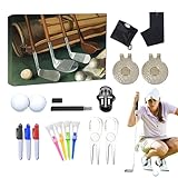 Weihnachts-Adventskalender für Golfer, Golf-Adventskalender 2024, Weihnachts-Countdown-Kalender für Golfer mit 12 Golfzubehör, tragbare Golf-Werkzeug-Kits für Golf-Enthusiasten, Anfänger