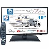 Unispectra ® 19“ Smart TV (webOS) HDR 230V 24V Triple Tuner: Satellit, Antenne, Kabel TV, Magic Remote.3xHDMI, 2xUSB. 12V Fernseher für Wohnmobile, Wohnwagen, LKWs, Lieferwagen, Boote