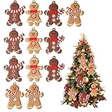 12 Stück Weihnachtsbaumschmuck,LebkuchenmäNnchen,Weihnachtsbaum Deko,Christbaumschmuck Lebkuchen,Weihnachten Baumschmuck Christmas,Weihnachtsschmuck Lebkuchenmann Decoration,Anhänger Aufhängen