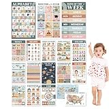 Bildungsposter | 18 Lerntafeln für Kindergarten, Dekoration im Kindergarten, Lehrmaterialien für Kindergarten, Zuhause und Kindergarten